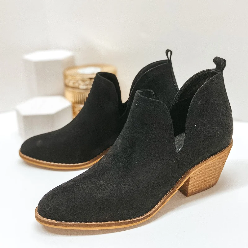 women's ankle boots with block heelsCorky's | Stassi Ankle Slit Slide In Booties in Black