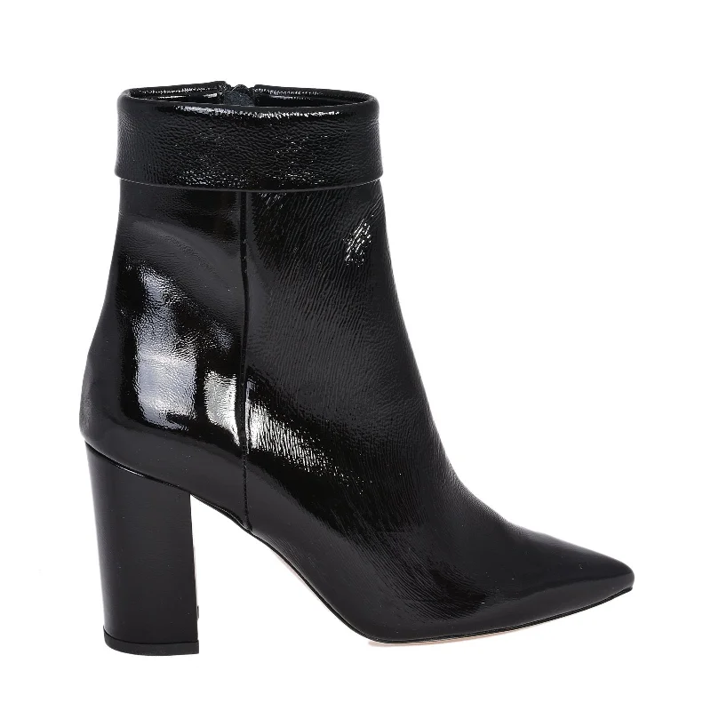 women's ankle boots with studsGena Black Naplak Boots