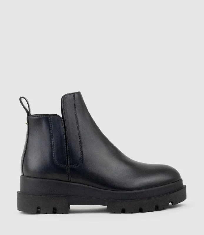 women's ankle boots with hidden wedgeKASH Hidden Gusset Ankle Boot in Black