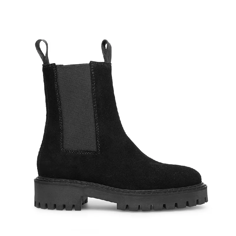women's heeled ankle bootsDaze Black Suede Chelsea Boots