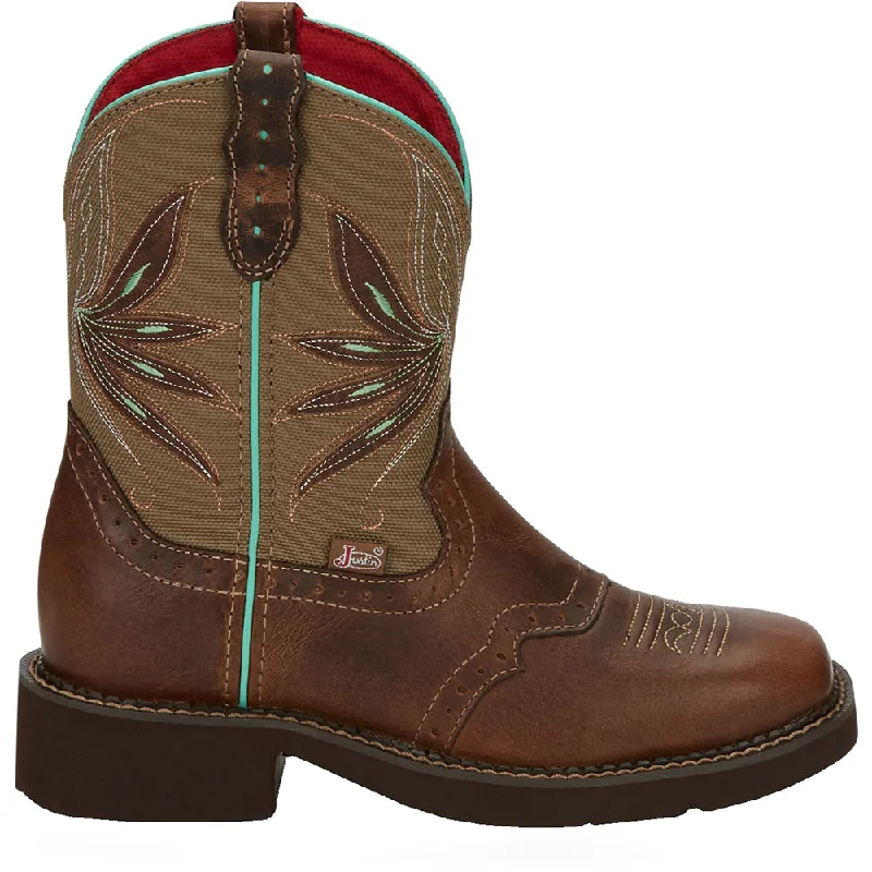 women's ankle boots with strapsNettie Embroidered Perforated Square Toe Cowboy Booties