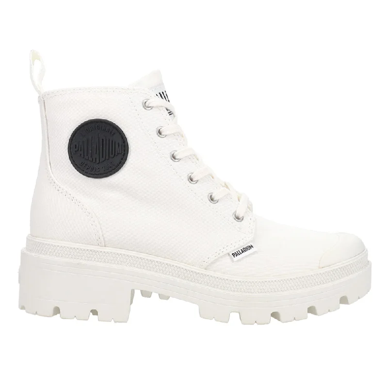 women's ankle boots with unique patternsPallabase Twill Round Toe Lace Up Boots