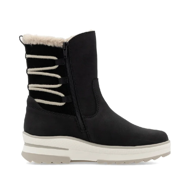 women's ankle boots with over-the-knee lookPolar Black Ankle Boots