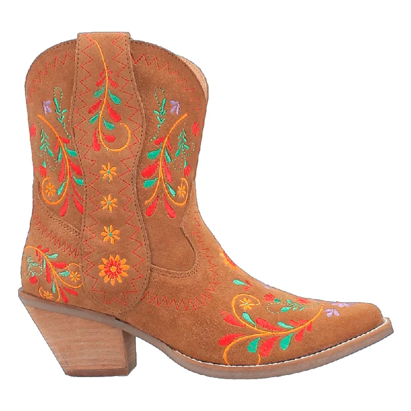 women's ankle boots with embroiderySugar Bug Floral Embroidery Round Toe Cowboy Booties