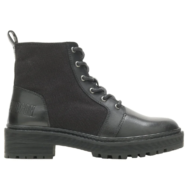 women's ankle boots with unique patternsValene Canvas Round Toe Zippered Lace Up Boots